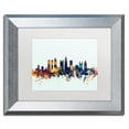 thumbnail image 2 of Trademark Fine Art "Atlanta Georgia Skyline Blue" Canvas Art by Michael Tompsett, White Matte, Silver Frame, 2 of 4