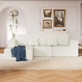 thumbnail image 6 of Demi Bonn 108" L-Shaped Modular Foam Sofa with Chaise Lounge, Cloud-Like Comfort Couch, Corduroy Sectional for Living Room, White, 6 of 12