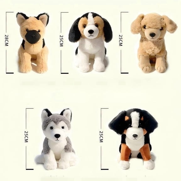 Cheapark Realistic Dog Plush Toy Lifelike Lying Puppy Stuffed Animal Super Soft Simulation Pet for Home Decor and Gift