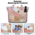 thumbnail image 2 of Tote Bag for Women - Pioneer Flower Shoulder Bag - Large Utility Work Duffle Bag with Zipper Handbag for Travel, Work, Sprots, 2 of 5