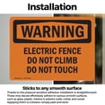 thumbnail image 3 of (2 Pack) Electric Fence Do Not Climb Do Not Touch OSHA Warning Sign, 3 of 7