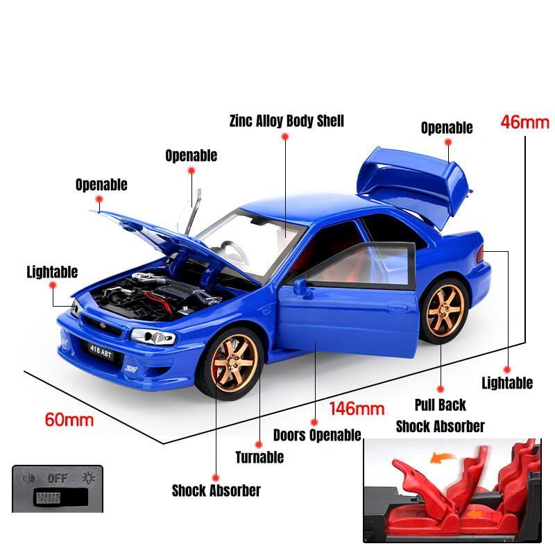 1/32 Subaru Impreza WRX 22B STI JDM Toy Car Model Diecast Metal