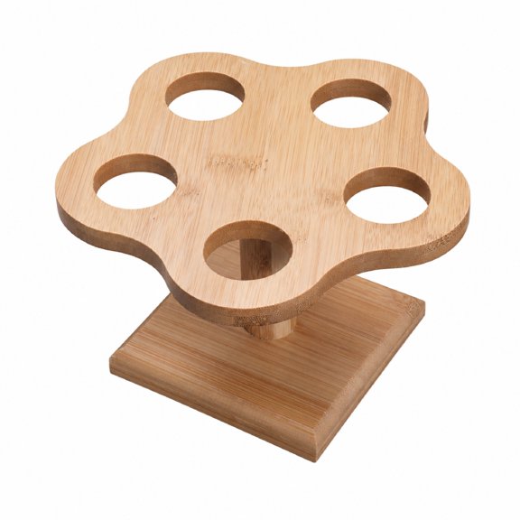 Bamboo Ice Cream Cone Holder 5 Hole, Japanese Hand Roll Storage Rack for Kitchen Dining Table