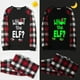 thumbnail image 1 of Pijama familiar a juego de Navidad, luminoso, brillante, lo que el elfo negro, conjunto de pijamas, 1 of 3