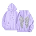 thumbnail image 5 of Shadoumai Angel Sweatsuit For Women Slim Fit Angel Wing Print Hoodie And Loose Pants Fall Winter Trendy Casual Tracksuits, 5 of 5