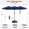 thumbnail image 2 of Walsunny 16 FT Large Outdoor Patio Umbrella with Base Included, Double-Sided Rectangular Umbrella with Crank Handle for Outside, Dark Blue, 2 of 11