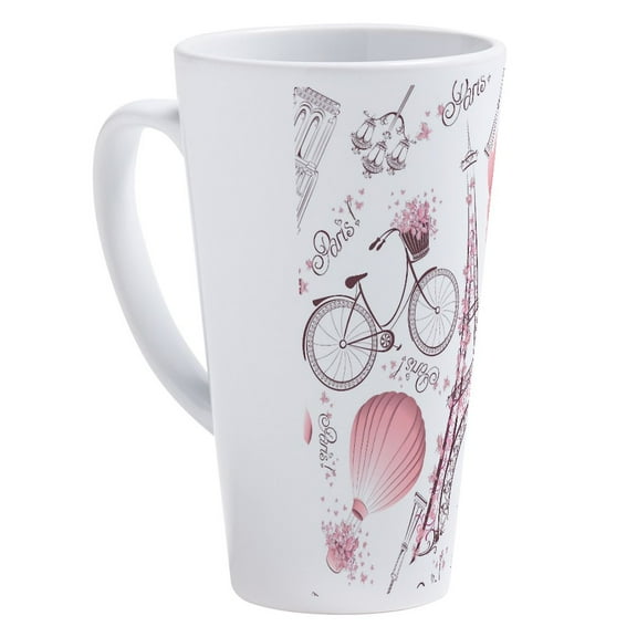 CafePress - Paris - 17 Oz White Ceramic Latte Mug