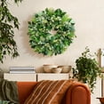 thumbnail image 5 of 24 Inch Green Wreath for Front Door - Artificial Greenery Wreath with Berries, Indoor Outdoor All Season Year Eucalyptus Wreath for Farmhouse Home Decor, Spring Summer Fall Winter, 5 of 7