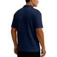 thumbnail image 4 of Breeze Polo Shirts for Men Beer Belly Texture Stretchy Quick Dry Golf Shirt Summer Casual Short Sleeve Collared Top,L,Navy, 4 of 6