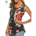 thumbnail image 3 of Deago Women's Plus Size Flowy Tank Tops Summer Sleeveless Loose Fit Pleated Tunic Shirts (Black, S), 3 of 7