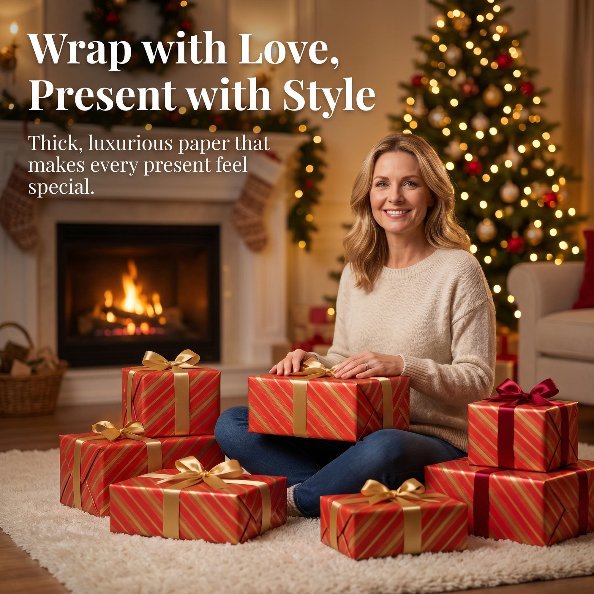 Unique Bargains Gift Anti-Tear Matte Wrapping Paper for Presentations Red 27.6" x 19.7"