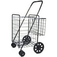 thumbnail image 2 of Folding Shopping Cart Double Basket Jumbo Size 150lb Capacity by USA Cash and Carry | Black, 2 of 4