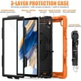 thumbnail image 2 of Timoom Case for Samsung Galaxy Tab A8 10.5 Inch 2022 , Case with Screen Protector Pencil Holder , Hand Strap Shoulder Strap , Kids Shockproof Silicone Rugged Cover Tablet Tab A8, 2 of 7