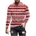 thumbnail image 2 of Blusas y camisas de manga larga con cuello redondo para hombre, blusa de poliéster con estampado navideño de otoño y manga larga para hombre., 2 of 5
