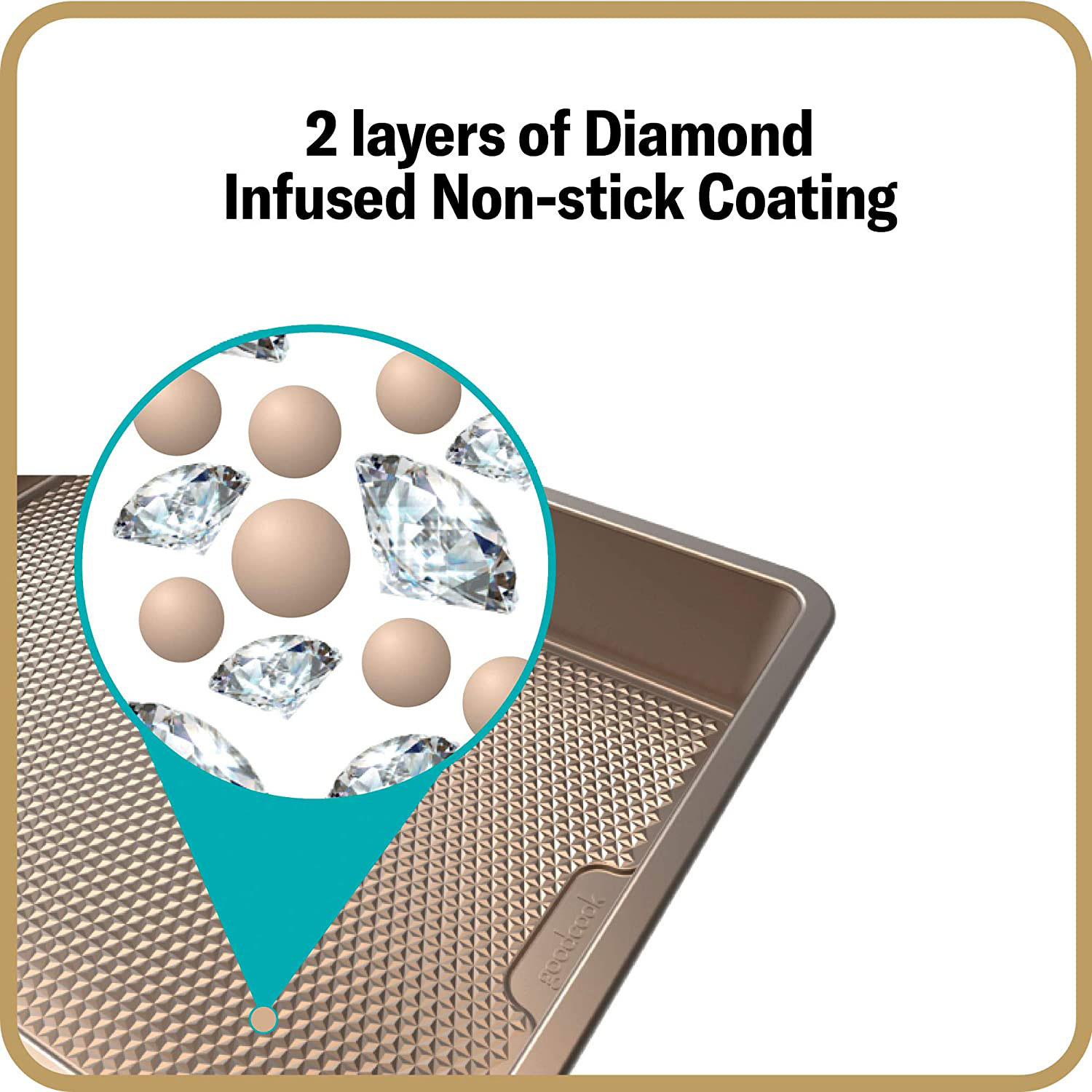 GoodCook 12 x 18 x 1" Diamond Infused Nonstick Textured Bakeware Cake Pan