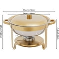 thumbnail image 5 of 2PCS Gold Chafing Dish Set, 5QT Round Buffet Warmer with Lids & Burners, Chafing Dishes for Weddings, Events, Banquets, Catering, Party, 5 of 9