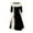 Black1, variant on Diufon Womens Vintage Dresses Round Neck Long Sleeve A-Line Dress Color Block Lace-Up Maxi Dress