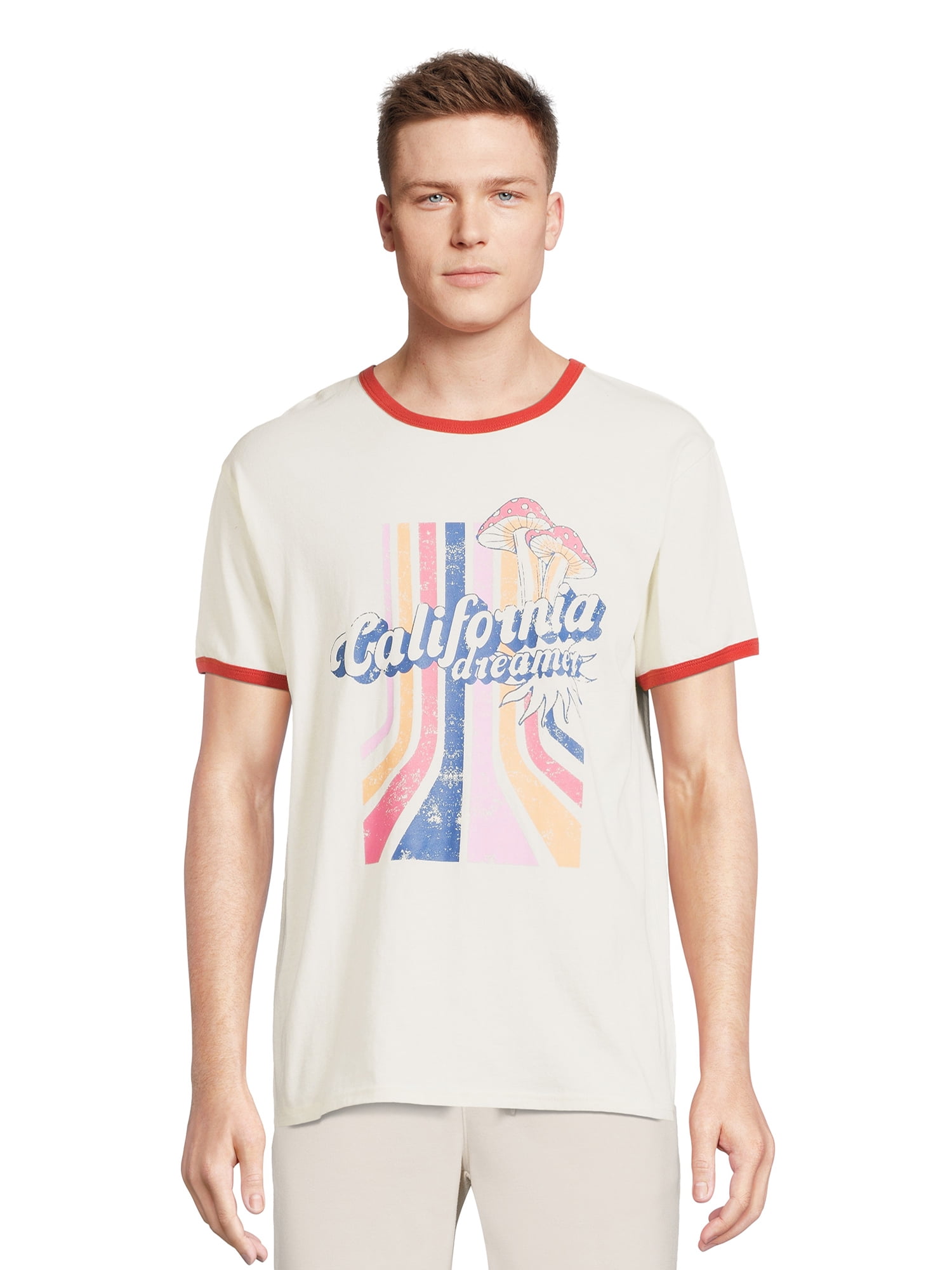 No Boundaries Men's & Big Men's Graphic Ringer Tee, Sizes XS-5XL