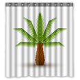 thumbnail image 1 of ABPHQTO Palmera Icono Blanco Cortina de ducha de poliéster impermeable y ganchos 160x180 cm, 1 of 1