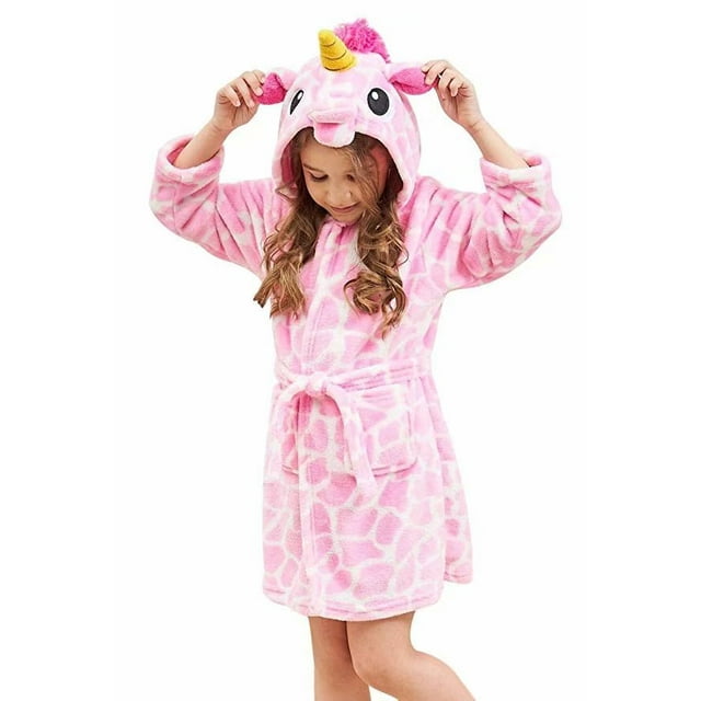 Peignoir à Capuchon Doux Unicorn pour Dormir - Cadeaux Unicorn pour Enfant