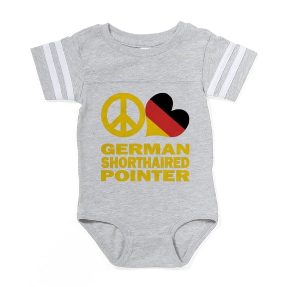 CafePress - FIN Peace Love German Shorthaired Pointer F Baby F - Cute Infant Baby Football Bodysuit