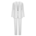 thumbnail image 5 of Odeerbi Shirts Sets for Women Business Attire 2 Piece Outfits 2025 Long Sleeve Coats Tops Solid Long Pants Sets White, 5 of 9