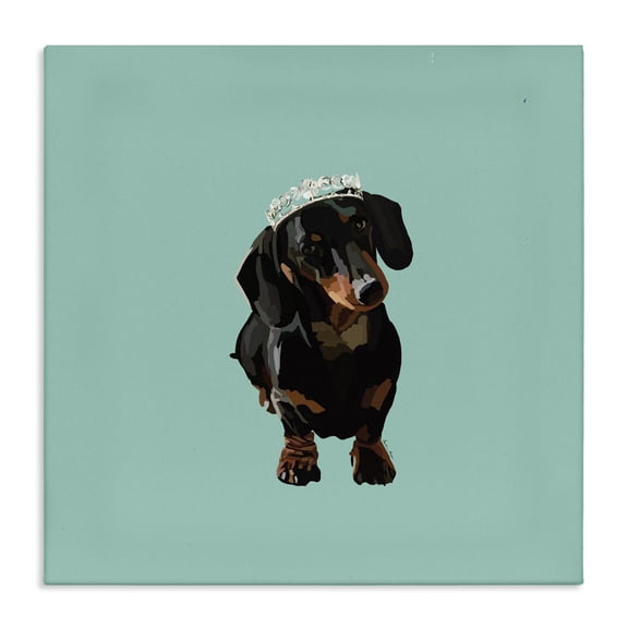 Stupell Industries Contemporary Dachshund Wearing Tiara Canvas Art, 17 x 17, by Amelia Noyes
