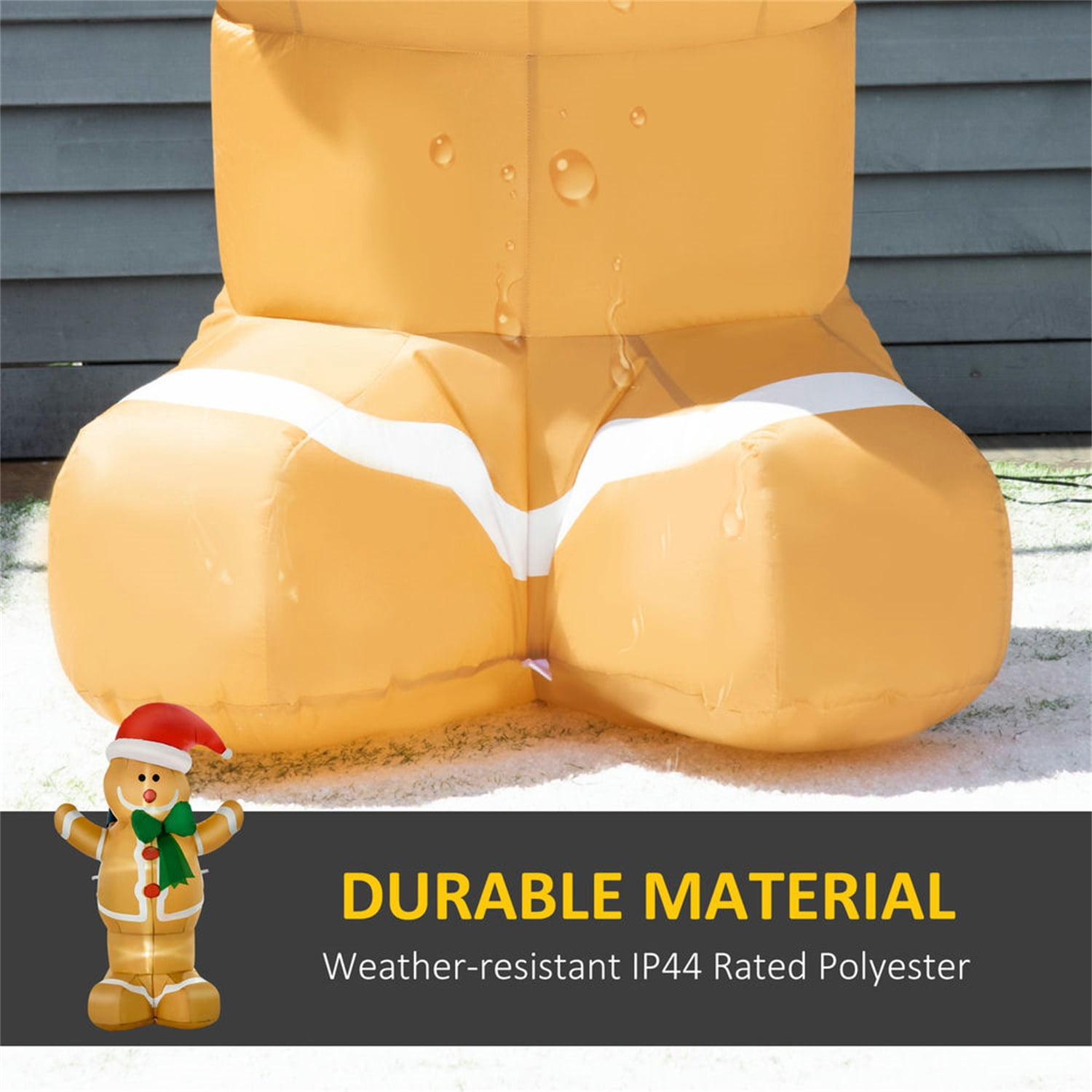 Hommoo Decorations,6ft Christmas Inflatable Gingerbread Man, Outdoor Blow-Up Yard Decoration with LED Lights Display,Multi-colored