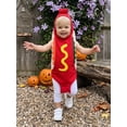thumbnail image 3 of RUINIXCW Kids Hot Dog Costume Toddler Baby Boy Girl Halloween Costume Infant Funny Cosplay Outfit Hooded Sleeveless Hooded Romper Playsuit Jumpsuit, 3 of 10