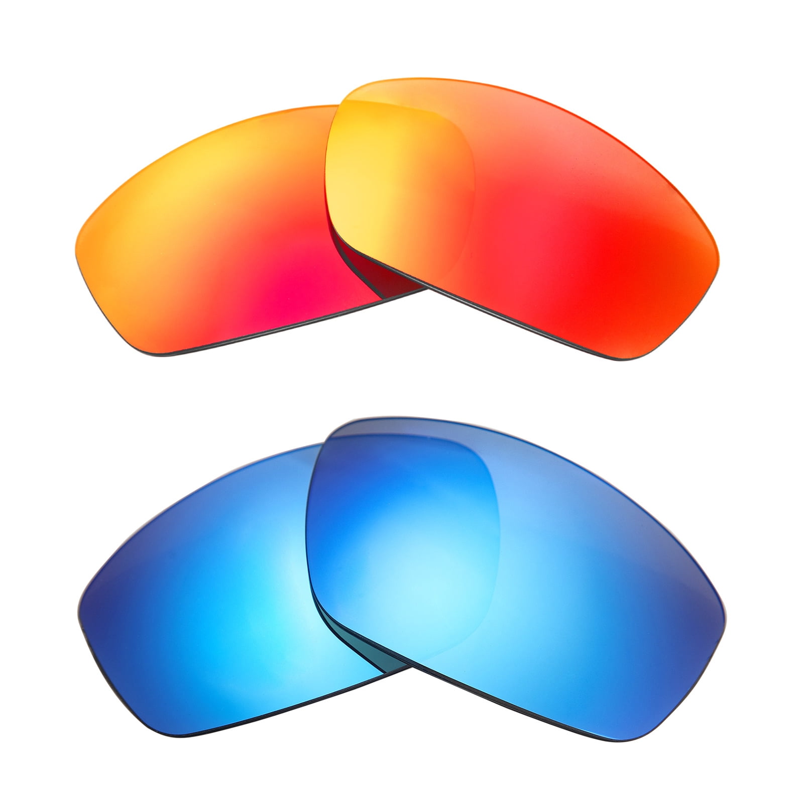 Walleva Polarized Fire Red + Ice Blue Replacement Lenses For Costa Del