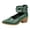 Green, variant on Women's Vintage Dress Shoes 2026 Spring Fall Stylish Casual Leather Triple-Buckles Pointed Toe Chunky Stackable Dressy High Heels for Ladies Business Office Black Size 5.5