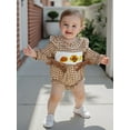 thumbnail image 6 of BemeyourBBs Baby Girl Thanksgiving Romper Embroideried Plaid Long Sleeve Jumpsuit, 6 of 9