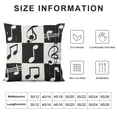 thumbnail image 5 of Nawypu Music Theme Pillow Cover Abstract Piano Musical Notes Square Throw Pillow Cover for Bedroom Decor Modern Black and White Plaid Decorative Double Sides Print Cushion Cover, 5 of 5