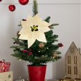 thumbnail image 5 of 12Pcs Champagne Poinsettia Picks, Glitter Poinsettia Artificial Flowers with Wired Stem, 8.46in Christmas Tree Ornaments for Wreath, Garland & Rustic Holiday DIY Decor, 5 of 6