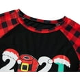 thumbnail image 5 of Sinhoon Matching Family Pajamas Sets Christmas Pjs 2021 Letter Print Top and Plaid Pants Sleepwear（Red Paild-women，M）, 5 of 7