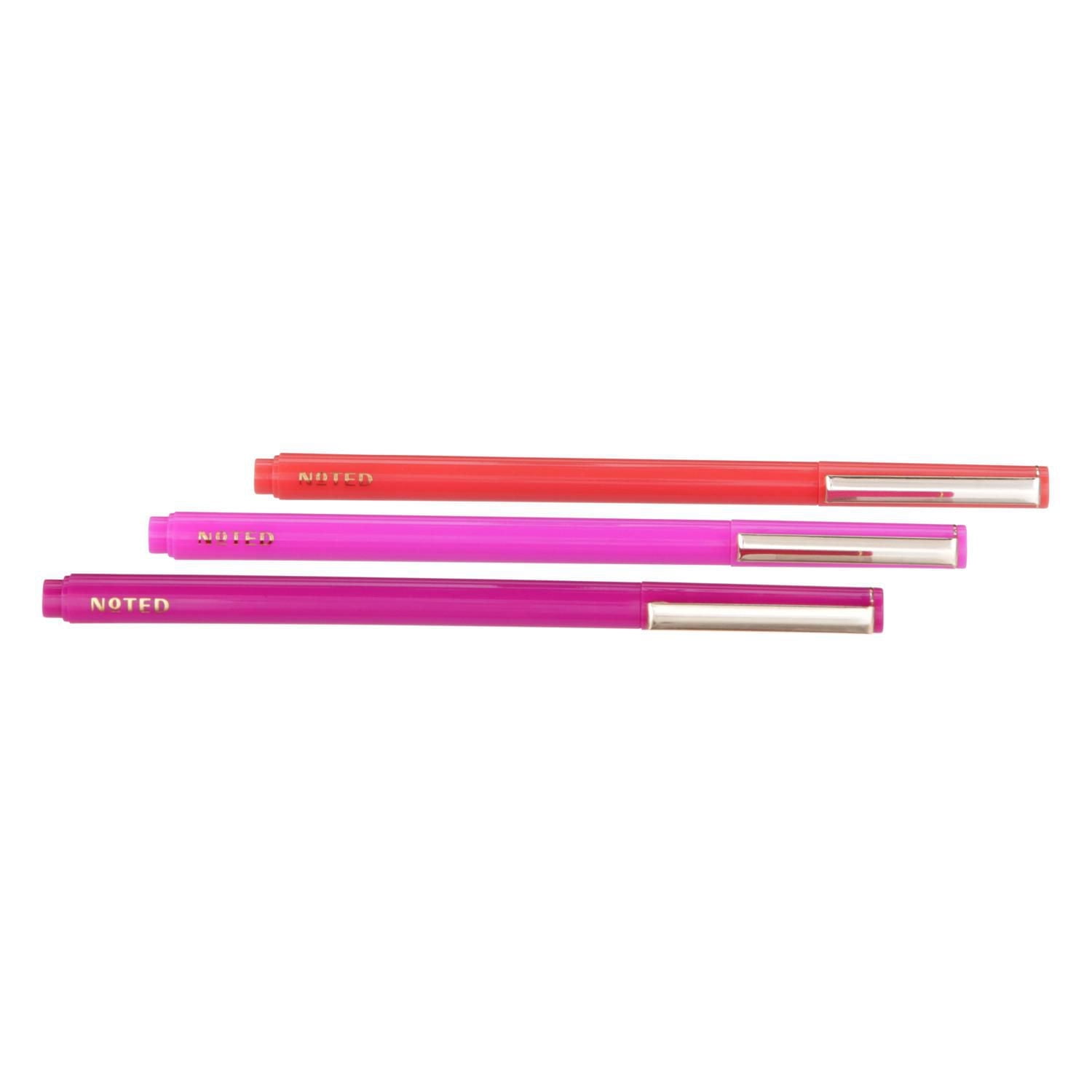 Stylos Noté par Post-it® NTD-PEN3-PK-EF, feutre, roses Stylos Post-it® NTD-PEN3-PK-EF