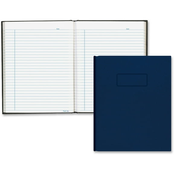 Business Notebook With Self-Adhesive Labels, 1 Subject, Medium/college Rule, Blue Cover, 9.25 X 7.25, 192 Sheets | Bundle of 5 Each