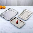 thumbnail image 2 of Stainless Steel Square Tray Non-magnetic Dining Tray Baking Plate Kitchen Storage U5a4, 2 of 7