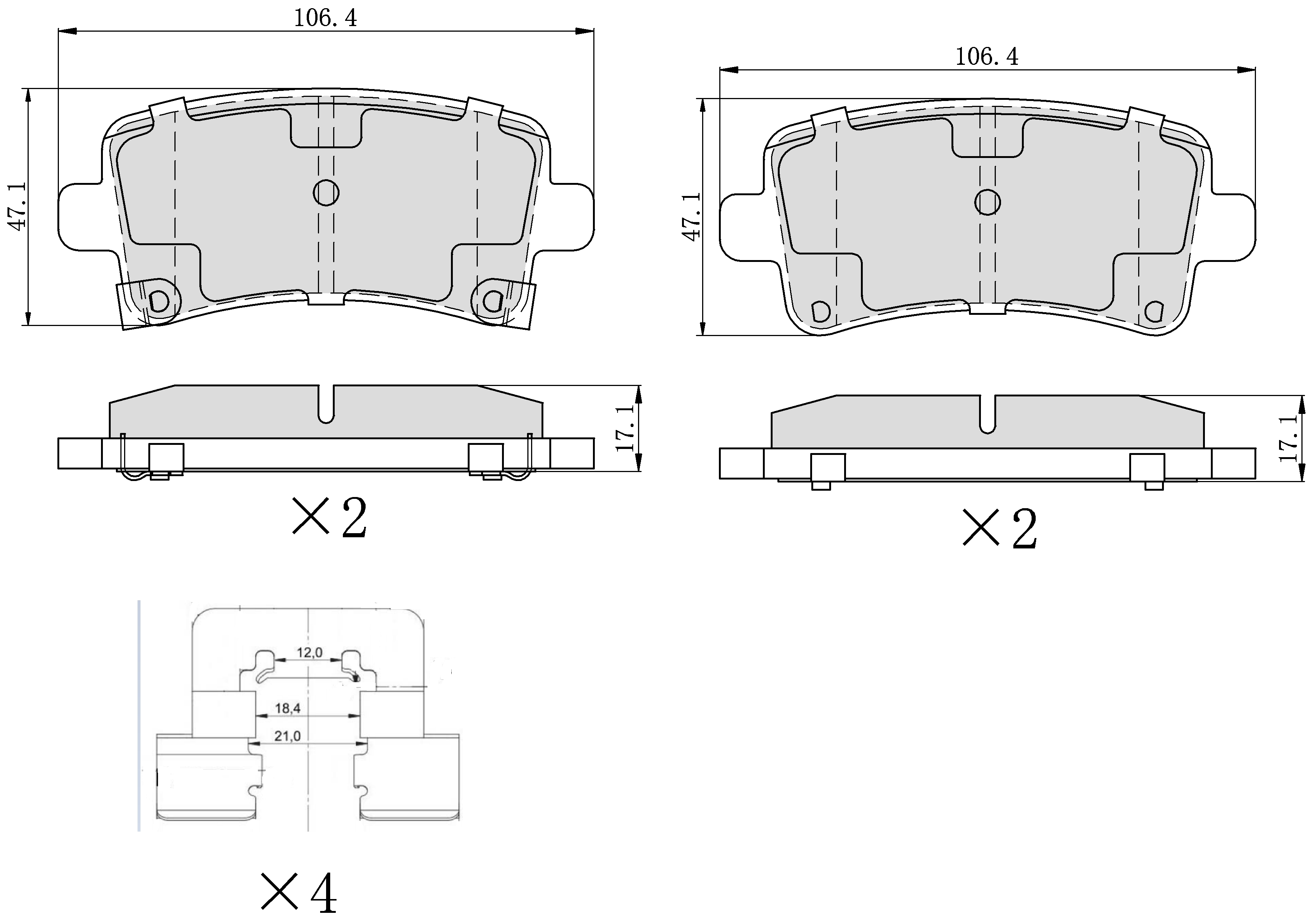 UltraHC 700 Brake Pad Set, Rear HC7.1430.0.C, Chevrolet Impala 2020-2014