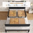 thumbnail image 6 of Toogaho Twin Size Bed Frame with 9 Storage Drawers & Bookcase Headboard, PU Upholstered Bed with LED Light & Charging Station, Heavy Duty Metal Slats, No Box Spring Needed,Black, 6 of 9