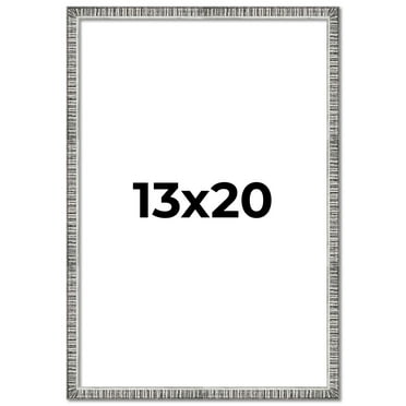 13x20 Frame Silver Picture Frame - Complete Modern Photo Frame Includes UV Acrylic Shatter Guard