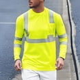 thumbnail image 2 of MNCEKFOD Men's Basic T Shirts Absorbent Quick Dry Tops Outdoor Construction Tooling Reflective Strip Tee Shirt for Men Yellow M, 2 of 4