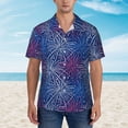 thumbnail image 2 of Pofeuu Ireworks In The Night Sky Print Hawaiian Shirt for Men Sleeves Casual Button Down Summer Beach Dress Shirts T-Shirts,3X-Large, 2 of 7