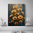 thumbnail image 2 of Mudket Orange Yellow Daisy Flower Canvas Wall Art, Abstract Floral Wall Decor, Modern Botanical Pictures for Living Room Bedroom, Framed Ready to Hang - 12"L x 8"W, 2 of 10