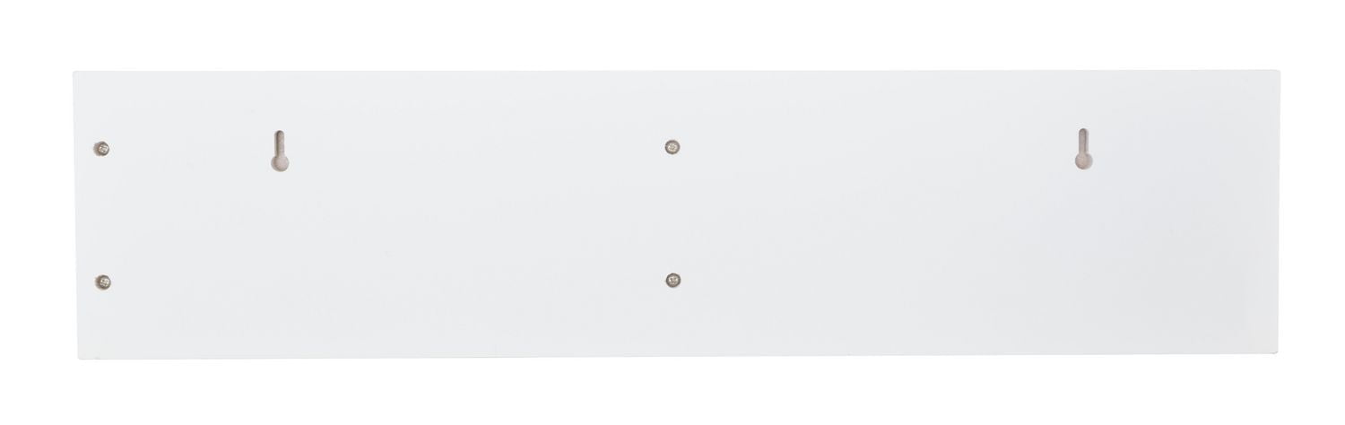 Kiera Grace Sydney Wall Shelf and Mail Holder with Three Hooks, 24"L x 4.5"D X 6"H, White