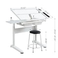 thumbnail image 2 of Adjustable Drafting, Tiltable Glass Surface - Table with Metal Drawers and Adjustable Legs, 2 of 5
