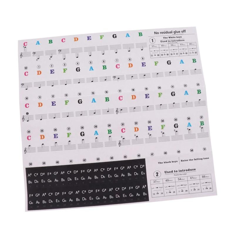 Piano Sticker Music Note Keyboard Sticker Decals for 49/54/61/88 Keys