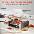 thumbnail image 4 of VEVOR Hot Dog Roller,11 Rollers 30 Hot Dogs Capacity, 1650W Stainless Sausage Grill Cooker Machine with Dual Temp Control Glass Hood Acrylic Cover Bun Warmer Shelf Removable Drip Tray, ETL Certified, 4 of 9