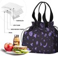 thumbnail image 4 of Halloween Silhouette Pattern Drawstring Lunch Bag Women - Drawstring Lunch Bag Insulated for Work Office - Stain-Resistant Large Lunchbags for Women with Multi-Pockets, 4 of 6