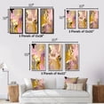 thumbnail image 4 of Designart "Vintage Bliss Retro Pink and Gold II" Abstract Collages Framed Wall Art Set Of 3 - Gold Transitional Frame Gallery Set For Office Decor, 4 of 6